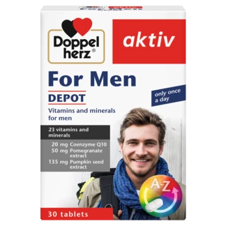 Illustration of the product packaging Doppelherz aktiv For Men DEPOT front view